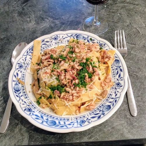 Pasta mit Kichererbsen, Champignons & Walnusstopping beim Friday-Evening-Cooking mit AOK und WLV