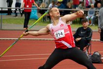 Patrick Hess (LG Staufen), mit 61,37 Metern Dritter im Speerwurf