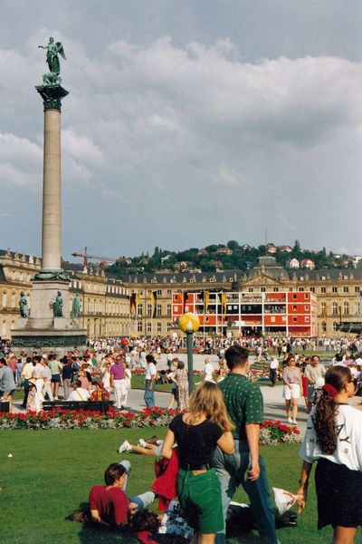 Der Stuttgarter Schlossplatz während der Leichtathletik-WM (Foto: privat)