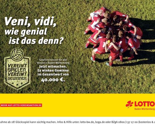 Lotto-Vereinsaktion „Vereint spielen. Vereint gewinnen“ 